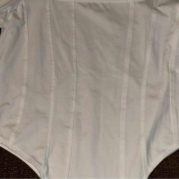 H&M White Long Sleeve Thong Bodysuit Size L - Picture 5 of 10